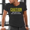 Caution Does Not Play Well With Others Introvert Men's V-Neck T-Shirt