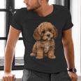 Cavapoo Breed Pet Lover Art Dog For Mom Dad Kids Men's V-Neck T-Shirt