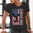 Cheer Dad American Flag Cheerleader Support Men's V-Neck T-Shirt