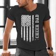 Cheer Dad Cheerleading American Flag Fathers Day Cheerleader Men's V-Neck T-Shirt