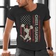 Cheer Grandpa US Flag Dad Patriotic Cheerleader Fathers Day Men's V-Neck T-Shirt