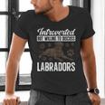Chocolate Lab Dog Introvert Chocolate Labrador Retriever Men's V-Neck T-Shirt