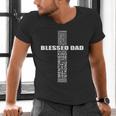 Christian Blessed Dad Cross Father's Day Best Dad Men's V-Neck T-Shirt Christian Blessed Dad Cross Father's Day Best Dad Men's V-Neck T-Shirt
