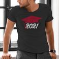 Class Of 2021 Burgundy Regalia Graduation Men's V-Neck T-Shirt