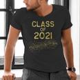 CLASS Of 2021 Gold Bokeh Confetti Fun Graduation Men's V-Neck T-Shirt