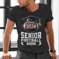 Class Of 2024 Graduation Senior Football Mom 2024 Men's V-Neck T-Shirt