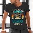 Class Of 2024 Senior Graduation Leveled Up Gamer Class 2024 Men's V-Neck T-Shirt