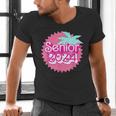Class Of 2024 Senior Pink Retro Classic Girl Grad Graduation Men's V-Neck T-Shirt