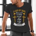 Class Of 2025 Senior Graduation Cross Quote Faith In God Men's V-Neck T-Shirt