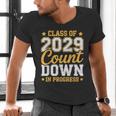 Class Of 2029 Count Down Fun First Day 8th Grade Graduation Men's V-Neck T-Shirt