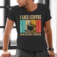 I Like Coffee And Maybe 3 People Introvert Anti-Social Men's V-Neck T-Shirt
