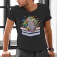 Color Our World Summer Reading 2025 Cute Book Wildflowers Men's V-Neck T-Shirt