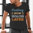 Cooking Now Minimal Socializing Introvert Vintage Men's V-Neck T-Shirt