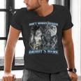 Cool Alpha Wolf Meme Don't Worry Kitten Daddy's Here Men's V-Neck T-Shirt