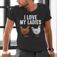 Cool Chicken Art For Men Women Dad Rooster Chicken Farmer Men's V-Neck T-Shirt