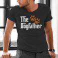 Cool Dog Dad Dog Father Shirt The Dogfather T-Shirt Men's V-Neck T-Shirt