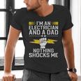 Cool Electrician For Men Dad Professional Electrician Men's V-Neck T-Shirt