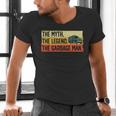 Cool Garbage Man Art For Men Dad Father Garbage Dump Truck Men's V-Neck T-Shirt