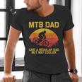 Cool Mountain Biking For Dad Father Biker MTB Bicycle Bike Men's V-Neck T-Shirt