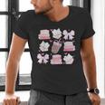 Coquette Bow Book Coffee Valentines Bookish Library Teacher Men's V-Neck T-Shirt