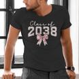 Coquette Bow Preppy Class Of 2038 Girly Girl 2038 Graduation Men's V-Neck T-Shirt