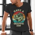 Have A Crappie Day Retro Fishing Sarcastic Dad Men's V-Neck T-Shirt