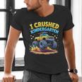 I Crushed Kindergarten Monster Truck Graduation Boys Kids Men's V-Neck T-Shirt