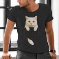 Cute Cat Pocket Cat Mom Cat Dad Cat Lover Men's V-Neck T-Shirt Cute Cat Pocket Cat Mom Cat Dad Cat Lover Men's V-Neck T-Shirt
