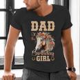 Cute Dad Of The Birthday Girl Horse Family Party Men's V-Neck T-Shirt