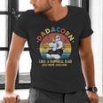Cute Dadacorn Like A Normal Dad Only More Awesome Daddy Men's V-Neck T-Shirt