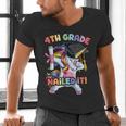 Dabbing 4th Grade Unicorn Graduation Class Of 2021 Nailed It Men's V-Neck T-Shirt