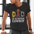 Dad 1st Birthday Cowboy Western Dad Birthday Boy Men's V-Neck T-Shirt