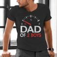Dad Of 2 Boys Fuel Gas Gauge Father Of Two Sons Men Men's V-Neck T-Shirt