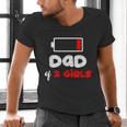 Dad Of 2 Girls Low Battery Daddy Of Two Girls Father Men's V-Neck T-Shirt