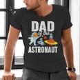 Dad Of The Astronaut Space Astronaut Birthday Family Men's V-Neck T-Shirt