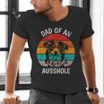 Dad Of An Ausshole Australian Shepherd Aussie Men's V-Neck T-Shirt