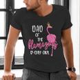 Dad Of B-Day Girl Flamazing Pink Flamingo Birthday Party Men's V-Neck T-Shirt Dad Of B-Day Girl Flamazing Pink Flamingo Birthday Party Men's V-Neck T-Shirt