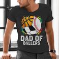 Dad Of Ballers Baseball Soccer Basketball Dad Men's V-Neck T-Shirt