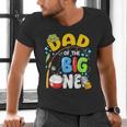 Dad Of The Big One Fishing Birthday Boy Family Party Men's V-Neck T-Shirt