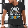 Dad Of The Birthday Boy Astronaut Family Space Planets Men's V-Neck T-Shirt