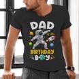 Dad Of The Birthday Boy Astronaut Outer Space Birthday Men's V-Neck T-Shirt Dad Of The Birthday Boy Astronaut Outer Space Birthday Men's V-Neck T-Shirt