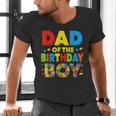 Dad Of The Birthday Boy Building Block Birthday Men's V-Neck T-Shirt