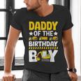 Dad Of The Birthday Boy Construction Theme Party Matching Men's V-Neck T-Shirt