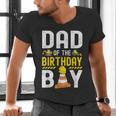 Dad Of The Birthday Boy Construction Worker Bday Men's V-Neck T-Shirt