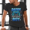 Dad Of The Birthday Boy Cool Gamer Video Game Birthday Men's V-Neck T-Shirt