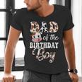 Dad Of The Birthday Boy Cow Farm 1St Birthday Boy Men's V-Neck T-Shirt