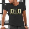 Dad Of The Birthday Boy Deer Hunter Camouflage Flag Men's V-Neck T-Shirt