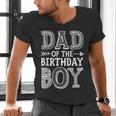 Dad Of The Birthday Boy Father Papa Family Matching Men's V-Neck T-Shirt