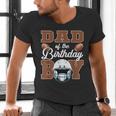 Dad Of The Birthday Boy Football Party Family Matching Men's V-Neck T-Shirt