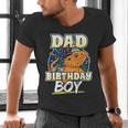 Dad Of Birthday Boy Kids Reptile Birthday Party Men's V-Neck T-Shirt Dad Of Birthday Boy Kids Reptile Birthday Party Men's V-Neck T-Shirt